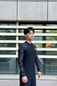 水立方泳衣沖浪服潛水服男長袖游泳上衣防寒防曬沖浪服速干衣 黑色  L  曬單實拍圖