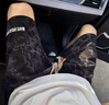 稻草人扎染刺繡休閑短褲男款夏季新款潮牌寬松大碼五分褲子男士外穿褲衩 黑色 DK70 L 曬單實拍圖