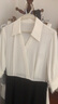歌莉婭 夏季新品  假兩件拼接連衣裙  1E4L4K420 03W本白 S 曬單實(shí)拍圖