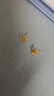 六福珠寶七夕情人節(jié)禮物 足金梔子花黃金耳釘 計價 約1.00克-配硅膠耳堵 曬單實拍圖
