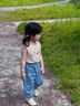 班喜迪女童牛仔褲夏裝2025新款洋氣寶寶冰絲褲子兒童薄款束腳休閑褲夏季 藍色 80 曬單實(shí)拍圖