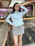 雪中飛休閑外套女2025新款夏季速干運(yùn)動(dòng)瑜伽服爆款女士修身立領(lǐng)開衫上衣 微風(fēng)藍(lán)738F (宇宙心) M -160/84A-推薦尺碼100-115斤 曬單實(shí)拍圖