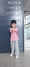 左西男童短袖t恤兒童衣服夏季條紋2025新款男孩大童上衣潮 粉色條 120 曬單實(shí)拍圖