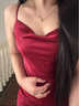 Amerpin國際一線品牌真絲連衣裙女100%桑蠶絲超仙氣質(zhì)時(shí)尚度假長裙子重磅 酒紅色（禮盒包裝） L 【建議體重:106-109斤】 曬單實(shí)拍圖