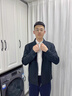 羅蒙外套男秋季商務(wù)男士翻領(lǐng)行政夾克上衣干部廳局風(fēng)爸爸裝i8藏青XL 曬單實(shí)拍圖