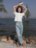 回力（Warrior）純棉短袖T恤女2025夏簡約潮流時(shí)尚親膚透氣免燙垂感通勤休閑上衣 曬單實(shí)拍圖