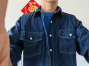 凱普蒂美式復古工裝牛仔襯衫男春秋長(cháng)袖內搭潮日系潮牌經(jīng)典百搭大碼襯衣 深藍色 XL (175/140-155斤) 曬單實(shí)拍圖