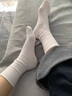 莫代爾5雙白色堆堆襪子女中筒襪夏薄款冰冰月子襪百搭中長(cháng)筒襪芭蕾風(fēng) 【3雙奶白+2雙白色】 均碼 【建議35-39碼】 曬單實(shí)拍圖