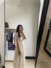 汐菡法式連衣裙夏季2025新款蝴蝶結(jié)仙女公主裙純欲風(fēng)小個子長裙子夏天 潮流韓版杏色 均碼 （可備注碼數(shù)） 曬單實拍圖