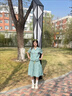 與欣裙子女夏季2025新款學(xué)院風(fēng)綠色格子襯衫連衣裙夏天整套裝穿搭短裙 【套裝】連衣裙 均碼 曬單實拍圖