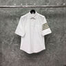 THOM BROWNE[TB]湯姆布朗[3期免息]男女同款經(jīng)典四條紋棉質(zhì)短袖T恤白色L 曬單實(shí)拍圖