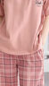 芬騰睡衣女純棉短袖夏季薄款透氣套裝寬松休閑家居服 粉紅  L 曬單實拍圖