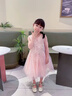 FIDQIOG品牌女童夏款公主裙寶寶背心裙女孩洋氣裙子2025新款 粉色 120 cm 曬單實拍圖