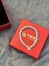 中國黃金（CHINA GOLD）S925銀手鏈女款百搭如意平安鎖手串節(jié)日生日禮物送女友愛人 如意平安鎖手鏈【藍(lán)】 曬單實拍圖