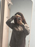 Levi's李維斯25年秋冬新款女士美式復(fù)古水洗做舊休閑牛仔襯衫外套 墨灰 M 曬單實(shí)拍圖