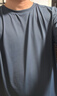 蕉下（beneunder）t恤男短袖衣服運動(dòng)籃球體恤夏季冰絲速干男士 【升級款】深藍灰 XL 曬單實(shí)拍圖