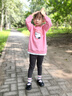 史努比（SNOOPY）童裝女童套裝兒童衛(wèi)衣打底褲兩件套女孩休閑外出衣服春季 曬單實(shí)拍圖