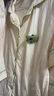 貓人【防螨抗菌純棉】女士睡衣女夏薄款開(kāi)衫家居服情侶可外穿淡黃色XL 曬單實(shí)拍圖