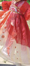 安妮優(yōu)兒女童漢服國(guó)風(fēng)超仙夏季連衣裙女孩2025新款短袖裙子兒童 紅色 150 曬單實(shí)拍圖