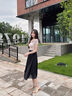 愛(ài)上町高級(jí)感雪紡半身裙女2025新款松緊腰流光百褶裙氣質(zhì)中長(zhǎng)款a字裙子 黑色-長(zhǎng)款 81CM 3XL /31 建議135-145斤 曬單實(shí)拍圖