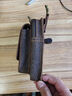 袋鼠（KANGAROO）手工復古瘋馬皮腰包純頭層牛皮穿腰帶掛包男士真皮7寸手機包豎款 大象紋(可以容納6.8寸以?xún)仁謾C) 曬單實(shí)拍圖