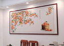 牧子喜行2025柿柿如意裝飾畫(huà)山水畫(huà)客廳風(fēng)景掛畫(huà)背景墻壁餐廳九魚(yú)聚財(cái)圖 01款 柿柿如意（九魚(yú)聚財(cái)） 平面油畫(huà)布140*60cm+紅木紋鋁框組裝 曬單實(shí)拍圖