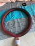 卡斯蘭（Carslands）適用奧迪A4L方向盤(pán)套新Q5L A6L A7L Q3 Q2L A3 A5 A8 Q7汽車(chē)用品 奧迪A4L D型【黑拼酒紅】(外側(cè)打孔) 曬單實(shí)拍圖