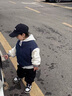 班納班納男童棒球服套裝春秋款2025新款兒童夾克開(kāi)衫外套褲子兩件套 彩條_背黑+N坐地球K黑 120 曬單實(shí)拍圖