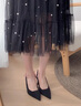 瑜尚臻品法式高跟鞋女不累腳黑色氣質(zhì)包頭涼鞋女2025新款秋冬細跟成年禮 黑色(8厘米)-36 曬單實(shí)拍圖