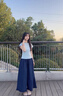 MJ STYLE美式休閑褲女2025夏季新款九分褲寬松高腰顯瘦直筒闊腿褲 黑色 M 曬單實拍圖
