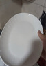 華青格魚盤家用大號蒸魚盤子浮雕素雅花瓣12.5英寸橢圓純白釉下彩 曬單實拍圖