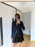 TOMMY HILFIGER25新款秋冬女裝商務休閑學院徽章刺繡翻領修身西裝外套46660 藏青色C1G XS 32 曬單實拍圖