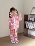迪士尼2025新款夏季冰絲可愛卡通睡衣薄款兒童卡通短袖小女孩家居服套裝 粉色小兔短袖 130 建議120-130cm7-8歲cm 曬單實(shí)拍圖