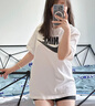 耐克（NIKE）官方艦店 女裝運(yùn)動(dòng)套裝夏新款休閑舒適透氣印花短袖T恤五分褲短褲 DX7907-100單件短袖 M 曬單實(shí)拍圖