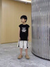 G.DUCKKIDS男童套裝夏季2025新款中大兒童背心運(yùn)動(dòng)服韓版男孩痞帥氣時(shí)髦衣服 黑色 120 （建議身高110cm  6-7歲）cm 曬單實(shí)拍圖