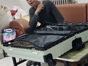 歐遙高顏值鋁框行李箱可坐人男女學(xué)生潮流大容量拉桿箱加厚密碼旅行箱 薄荷綠【鉚釘加固鋁合金款】 24英寸 【商務(wù)出差，輕便順滑】 曬單實(shí)拍圖