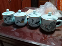上官大人陶瓷杯茶杯水杯杯子帶蓋景德鎮青瓷辦公杯茶具山水中式仿古復古 瑞雪雄峰300ml 曬單實(shí)拍圖