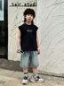 班尼路童裝兒童短褲男童褲子夏季薄款青少年牛仔褲2025新款夏裝五分褲 淺藍(lán)-BNL美式籃球X 160 曬單實拍圖