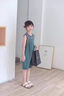 迪士尼兒童背帶短褲夏季2025新款洋氣女孩韓系薄牛仔中褲T恤兩件套童裝 套裝 150 cm 曬單實拍圖