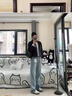 黛芮婷淺色高腰牛仔褲女2025春秋新款大碼直筒寬松顯瘦梨形身材闊腿褲子 藍色 M 曬單實拍圖