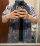 卡賓【復古洗水】男裝特色格子印花襯衫水洗短袖潮牌外套上衣襯衣 曬單實拍圖
