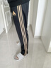 阿迪達(dá)斯 （adidas）運動褲男秋季寬松透氣直筒褲跑步運動防風(fēng)休閑褲 黑金  XL 曬單實拍圖