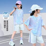 橙子蛋撻女童運動(dòng)速干衣套裝2025新款夏季跑步羽毛球訓練服兒童休閑網(wǎng)球服 時(shí)尚女童運動(dòng)套裝（漸變染） 120 CM 【涼爽舒適&排汗速干】 曬單實(shí)拍圖