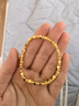 中國黃金（CHINA GOLD）小方糖黃金手鏈女士足金手串轉(zhuǎn)運(yùn)珠首飾七夕情人節(jié)禮物送女友老婆 【今/次日達(dá)】小方糖手串約2.2g【玫瑰禮盒】 曬單實(shí)拍圖