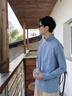 名創(chuàng)優(yōu)品（MINISO）男士長袖t恤秋季半拉鏈立領(lǐng)上衣戶外5A抗菌防曬吸濕運(yùn)動速干衣男 淺灰(純色) XL /180(原紗防曬) 曬單實拍圖