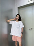 回力白色短袖t恤女正肩2025新款爆款中學(xué)生純色休閑半袖夏季純棉體恤 曬單實拍圖