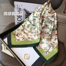 炙夏70x70四方絲巾小方巾薄款氣質紗巾洋氣裝飾領巾保暖圍脖 圍巾 SV1春意盎然 曬單實拍圖