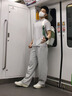 UBV輕量化冰絲涼感速干半拉鏈短袖T恤男2025夏休閑騎行運動健身上衣 白霧灰 /UPF50+防曬 XL （建議125-140斤） 曬單實拍圖