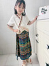 G.DUCKKIDS女童夏裝套裝兒童漢服少數(shù)民族風(fēng)服裝女寶寶傣族服飾舞蹈表演出服 杏色兩件套+黃色頭飾 130 曬單實(shí)拍圖