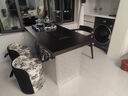 范緹思輕奢巖板風(fēng)實(shí)木茶桌家用陽(yáng)臺茶臺客廳意式泡茶桌一體懸浮亞力克 下掛巖板桌面+碳晶板柜體（寶格麗黑）+1廣島椅+2客凳 1.4米*60 曬單實(shí)拍圖